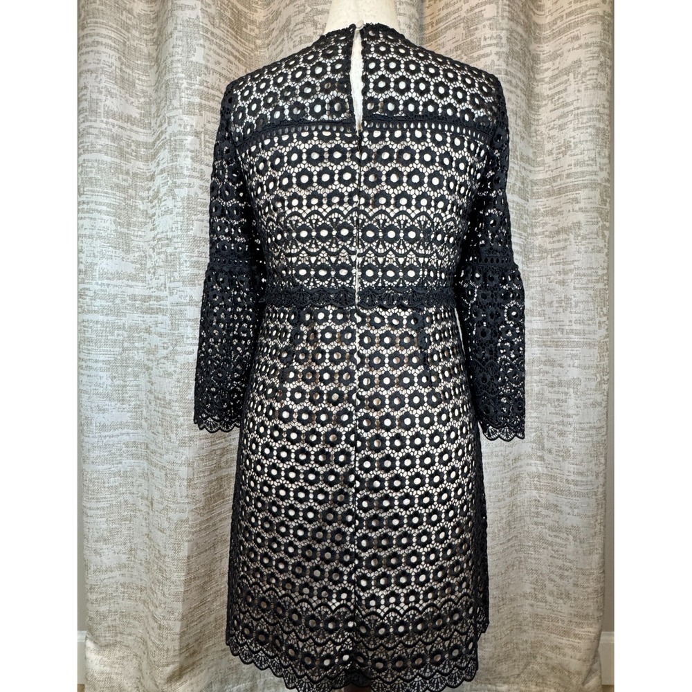 NWT J.Crew G7801 Bell Sleeve Daisylace Sheath Cocktail Dress Black Nude Size 6 - Picture 7 of 16